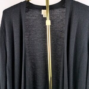 A New Day Women XXL Cardigan Black Open Front Ribbed Knit Lightweight Layering